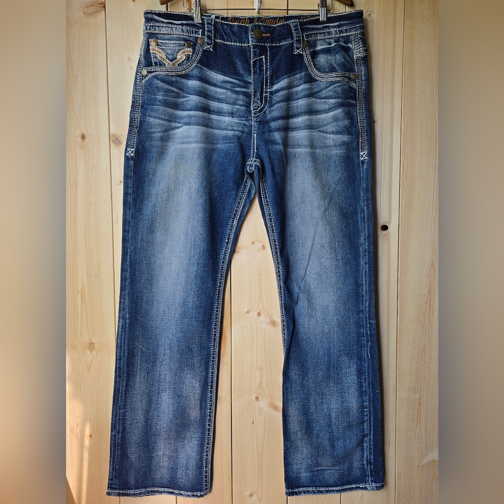 Tough & Tender Heavyweight Thick Stitch Denim Cotton Jeans Mens 40X32